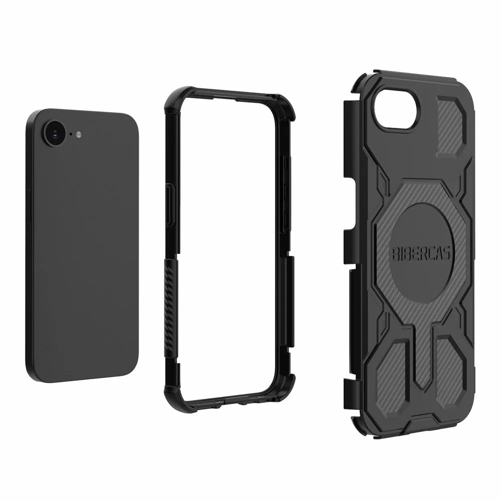 BIBERCAS J-16 Series For iPhone 17e / 16e Case Compatible with MagSafe Anti Drop TPU + PC Phone Cover - Black - 5