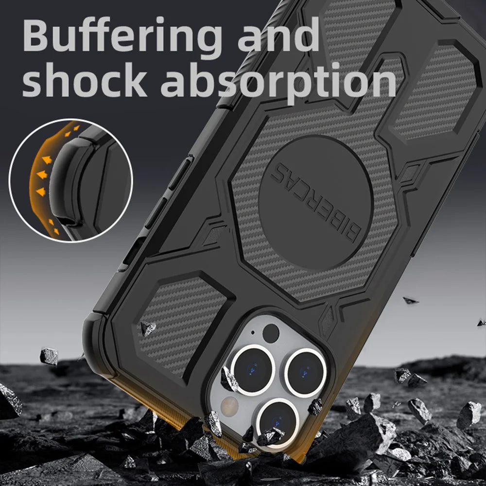 BIBERCAS J-16 Series For iPhone 13 Pro Max Case Compatible with MagSafe Anti Drop TPU + PC Phone Cover - Black - 3