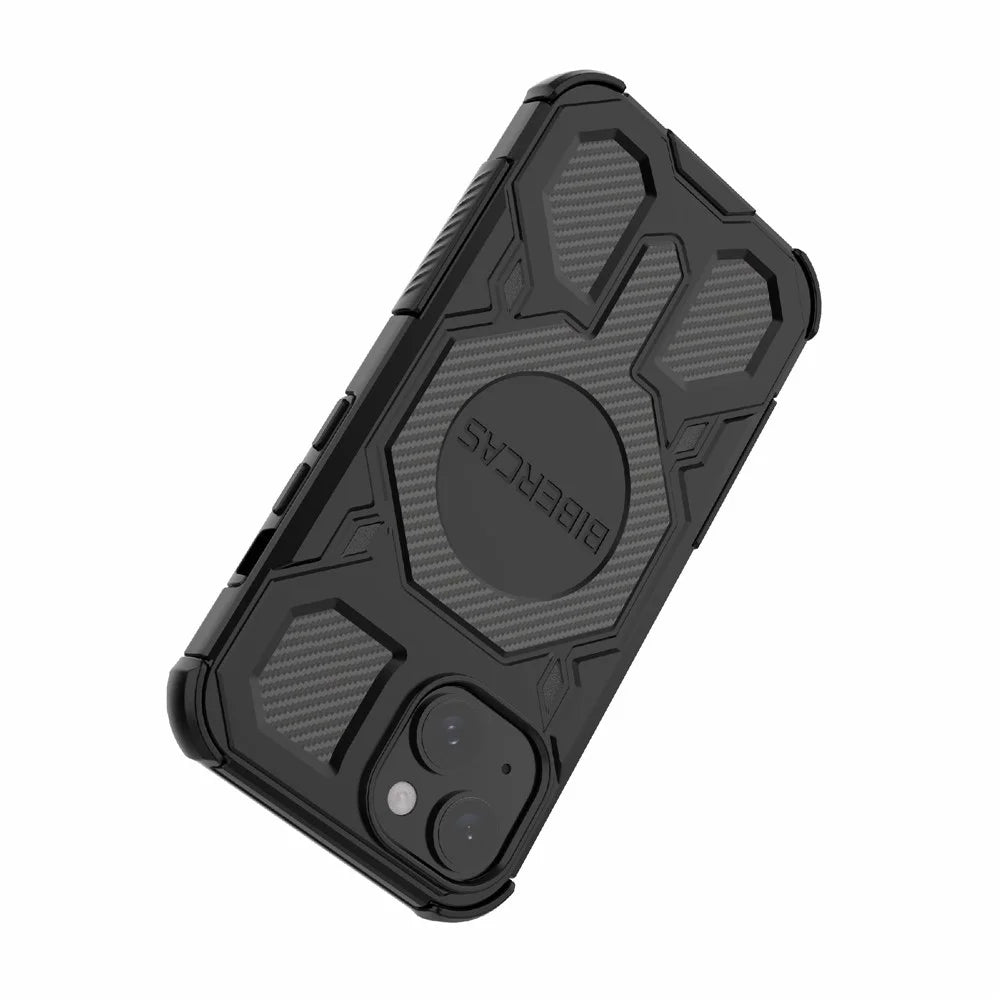 BIBERCAS J-16 Series For iPhone 15 Case Compatible with MagSafe Anti Drop TPU + PC Phone Cover - Black - 4