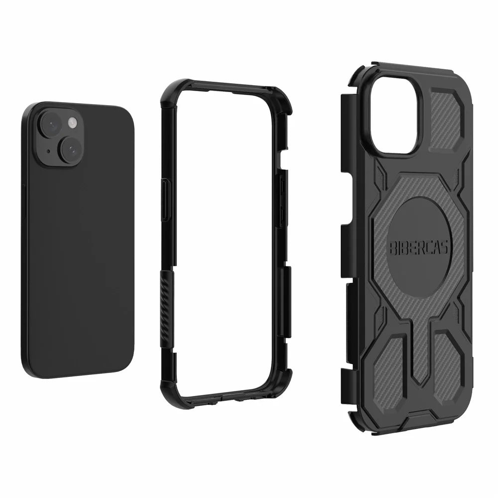 BIBERCAS J-16 Series For iPhone 15 Case Compatible with MagSafe Anti Drop TPU + PC Phone Cover - Black - 5