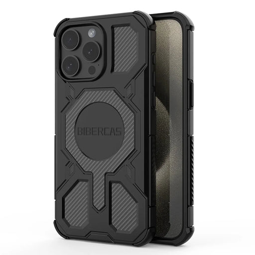 BIBERCAS J-16 Series For iPhone 15 Pro Case Compatible with MagSafe Anti Drop TPU + PC Phone Cover - Black - 1