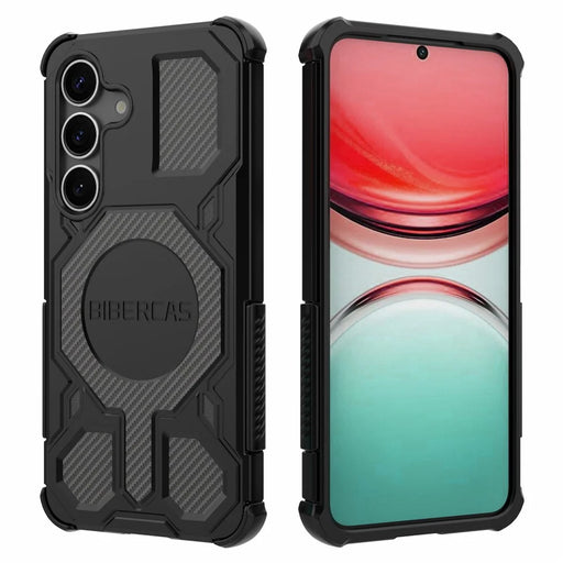 BIBERCAS J-16 Series For Samsung Galaxy S25 Magnetic Case Anti Drop TPU + PC Phone Cover - Black - 1