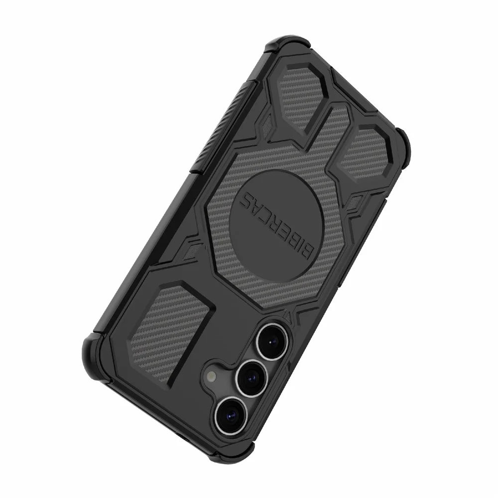 BIBERCAS J-16 Series For Samsung Galaxy S25 Magnetic Case Anti Drop TPU + PC Phone Cover - Black - 4