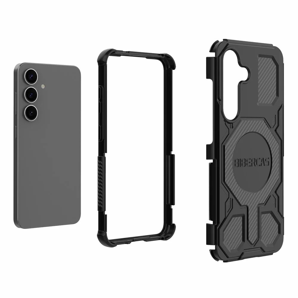 BIBERCAS J-16 Series For Samsung Galaxy S25+ Magnetic Case Anti Drop TPU + PC Phone Cover - Black - 5