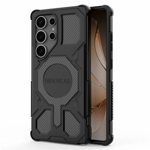 BIBERCAS J-16 Series For Samsung Galaxy S25 Ultra Magnetic Case Anti Drop TPU + PC Phone Cover - Black - 2