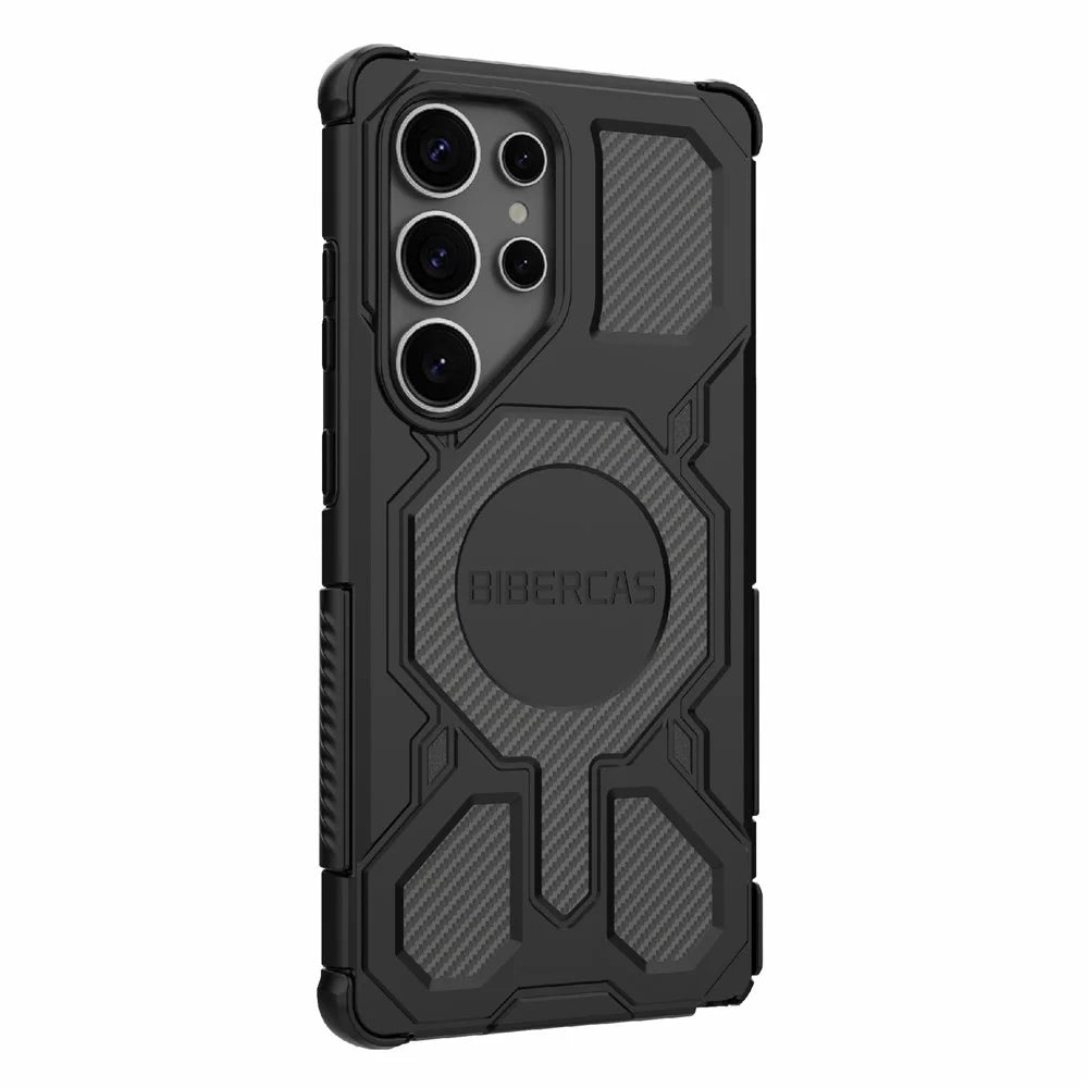 BIBERCAS J-16 Series For Samsung Galaxy S25 Ultra Magnetic Case Anti Drop TPU + PC Phone Cover - Black - 3