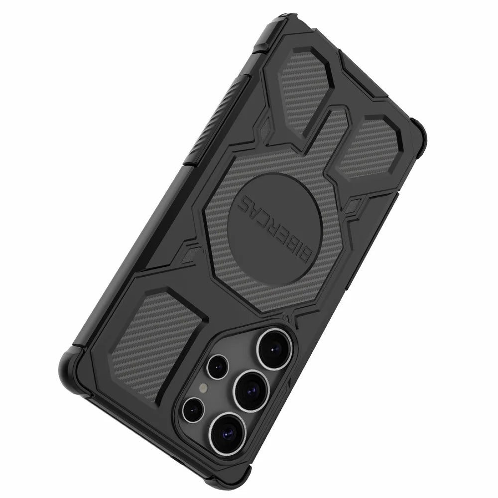 BIBERCAS J-16 Series For Samsung Galaxy S25 Ultra Magnetic Case Anti Drop TPU + PC Phone Cover - Black - 4