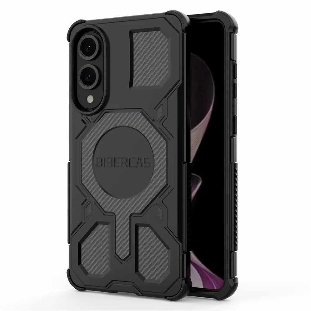 BIBERCAS J-16 Series For Samsung Galaxy S25 Edge Magnetic Case Anti Drop TPU + PC Phone Cover - Black - 2