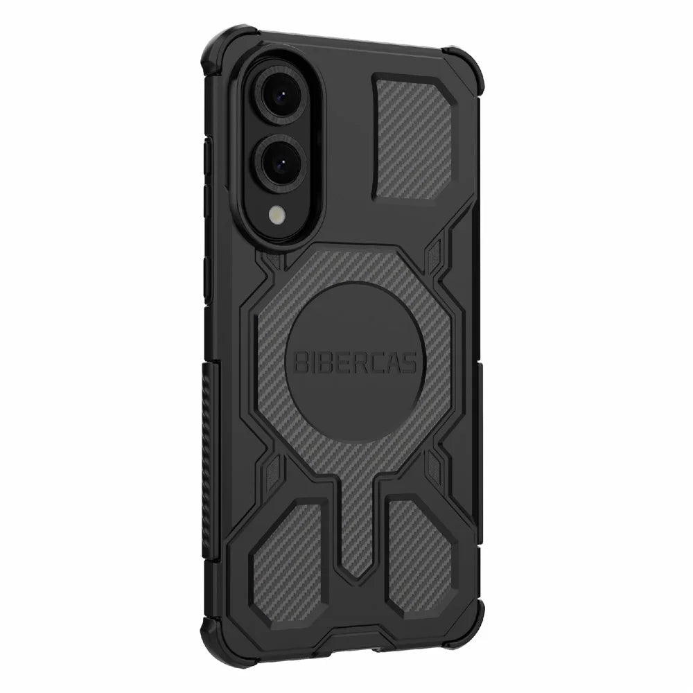 BIBERCAS J-16 Series For Samsung Galaxy S25 Edge Magnetic Case Anti Drop TPU + PC Phone Cover - Black - 3