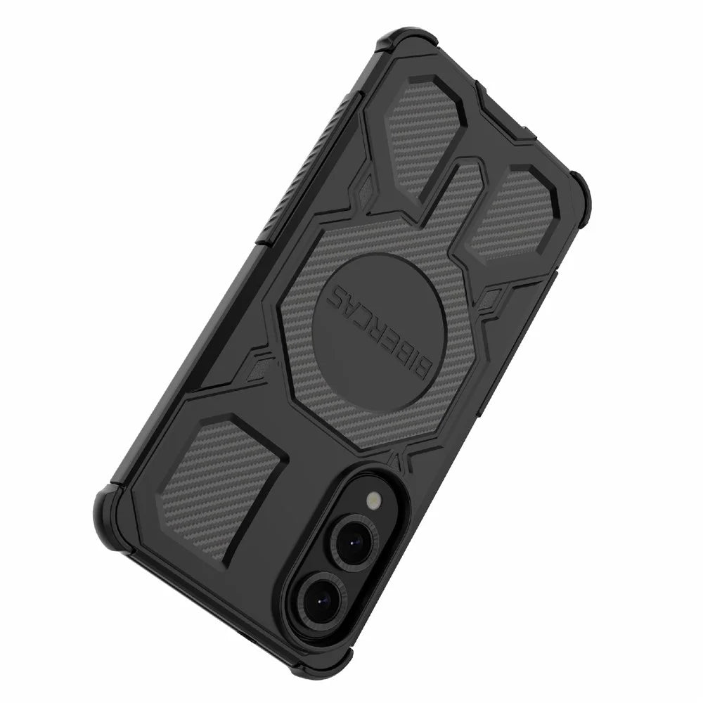 BIBERCAS J-16 Series For Samsung Galaxy S25 Edge Magnetic Case Anti Drop TPU + PC Phone Cover - Black - 4