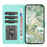 For iPhone 17 Case Flower Imprint Leather Flip Wallet Phone Cover with Wrist Strap - Light Green - 2