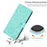 For iPhone 17 Case Flower Imprint Leather Flip Wallet Phone Cover with Wrist Strap - Light Green - 5