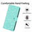 For iPhone 17 Case Flower Imprint Leather Flip Wallet Phone Cover with Wrist Strap - Light Green - 6
