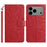 For iPhone 17 Pro Max Case Flower Imprint Leather Flip Wallet Phone Cover with Wrist Strap - Red - 1
