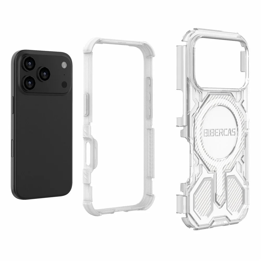 BIBERCAS J-16 Transparent Series For iPhone 18 Pro / 17 Pro Case Compatible with MagSafe TPU + PC Phone Cover - Transparent - 6