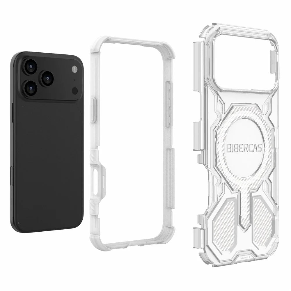 BIBERCAS J-16 Transparent Series For iPhone 18 Pro Max / 17 Pro Max Case Compatible with MagSafe TPU + PC Phone Cover - Transparent - 6