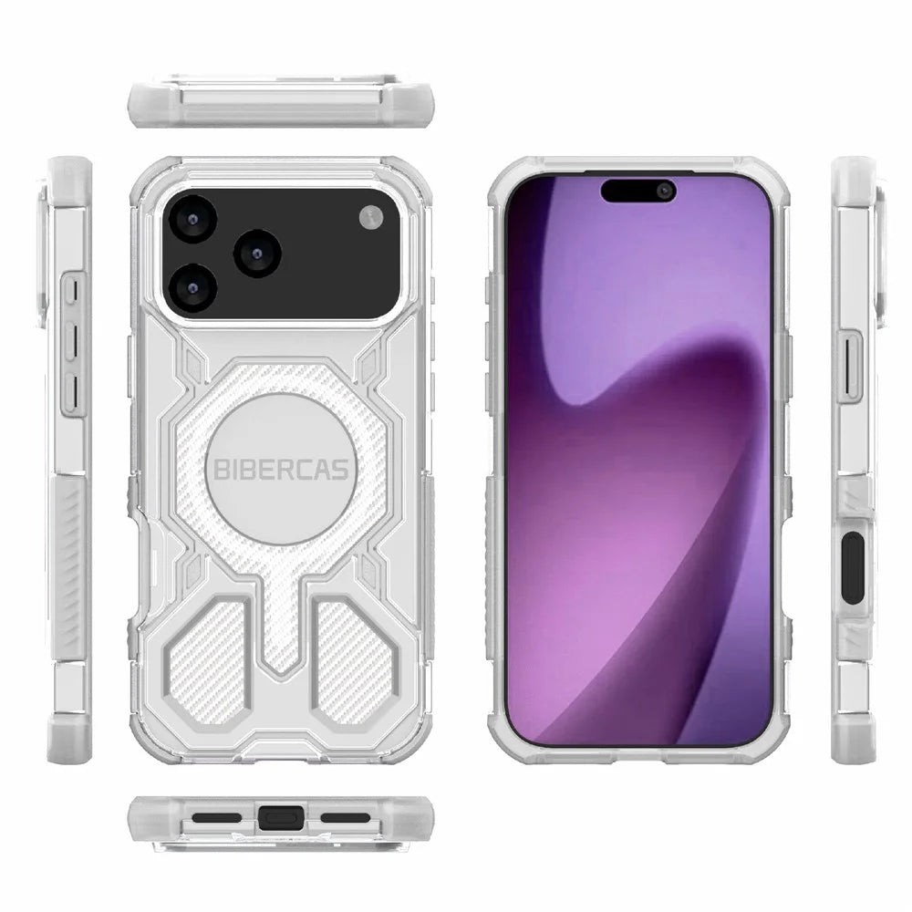 BIBERCAS J-16 Transparent Series For iPhone 18 Pro Max / 17 Pro Max Case Compatible with MagSafe TPU + PC Phone Cover - Transparent - 7