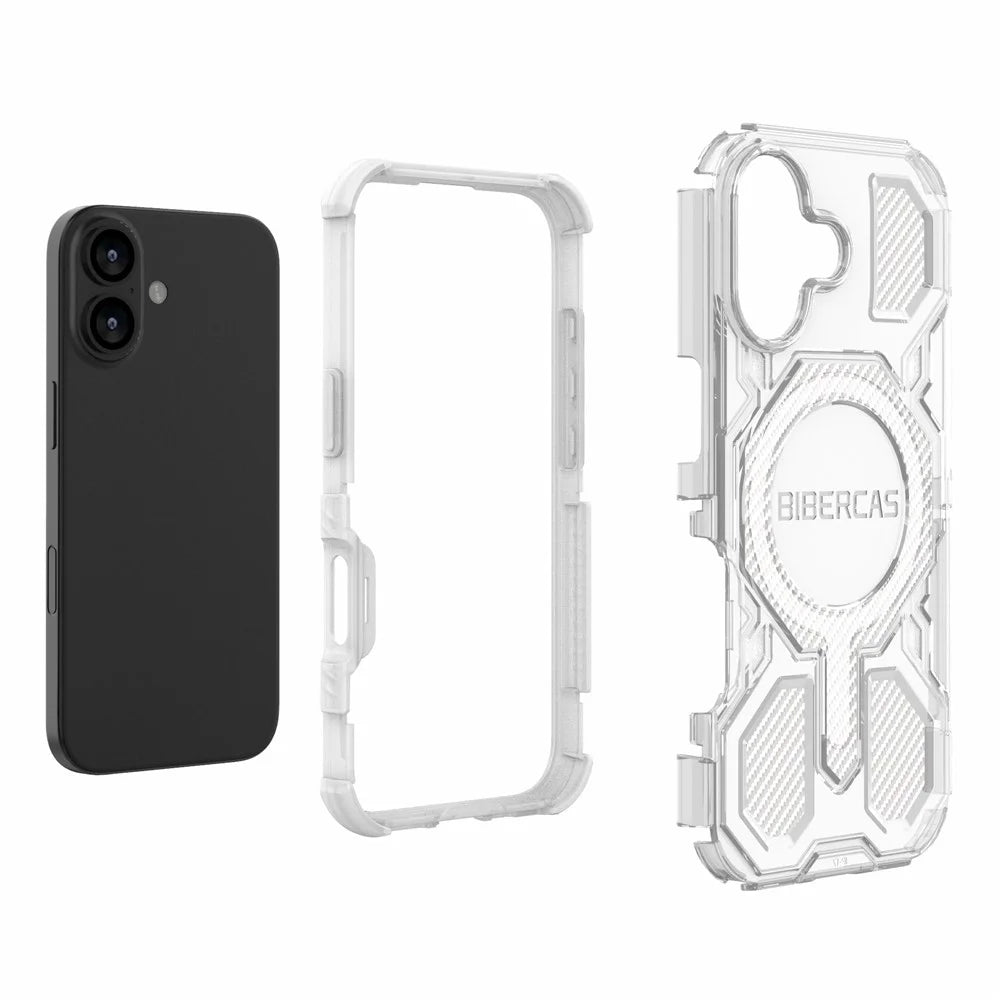 BIBERCAS J-16 Transparent Series For iPhone 17 Case Compatible with MagSafe TPU + PC Phone Cover - Transparent - 6