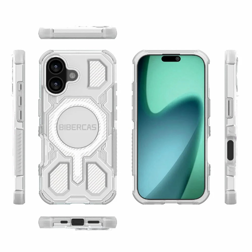 BIBERCAS J-16 Transparent Series For iPhone 17 Case Compatible with MagSafe TPU + PC Phone Cover - Transparent - 7