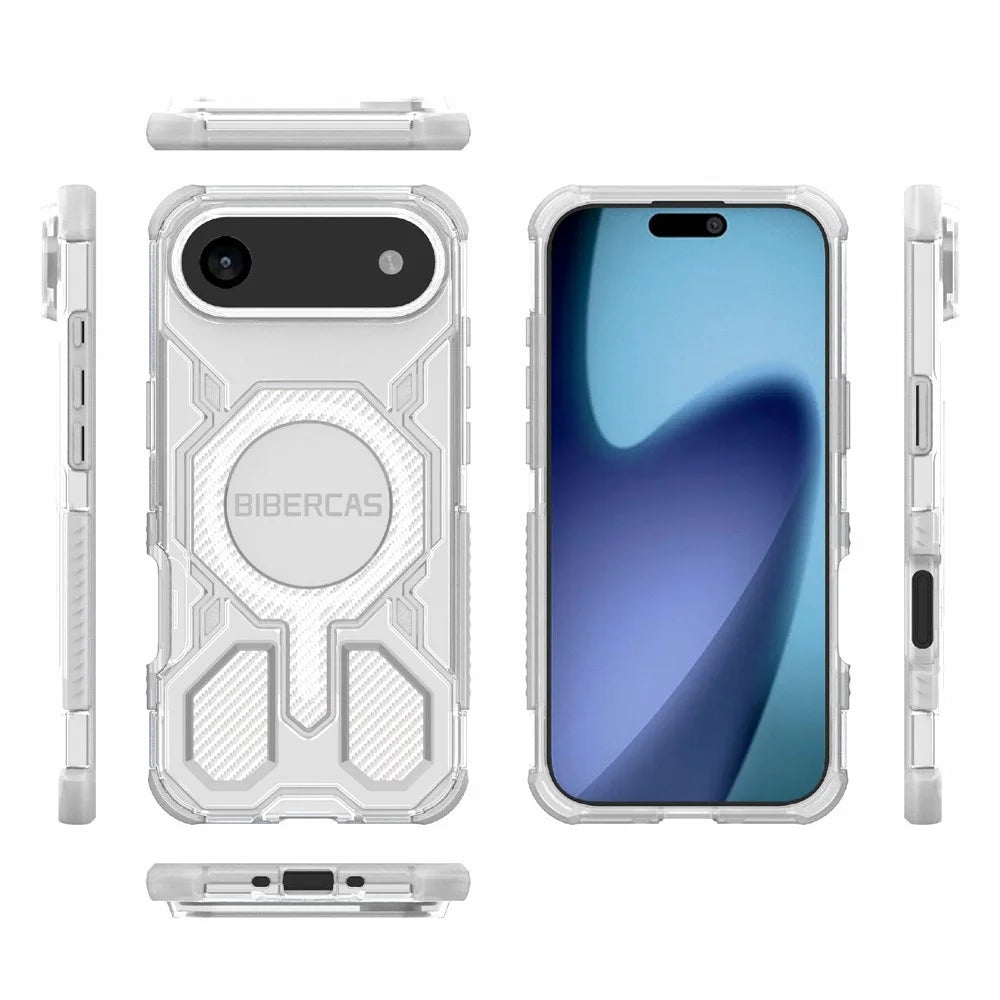 BIBERCAS J-16 Transparent Series For iPhone Air Case Compatible with MagSafe TPU + PC Phone Cover - Transparent - 7