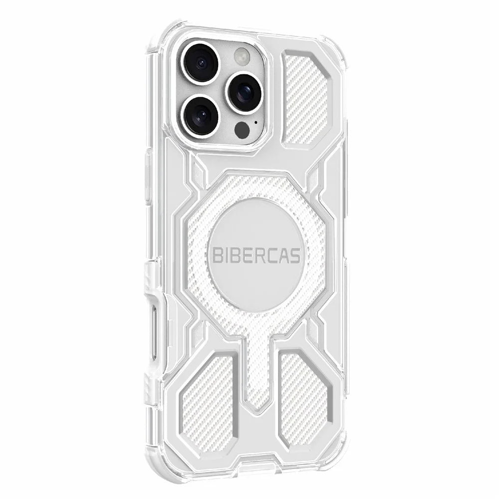 BIBERCAS J-16 Transparent Series For iPhone 16 Pro Case Compatible with MagSafe TPU + PC Phone Cover - Transparent - 3