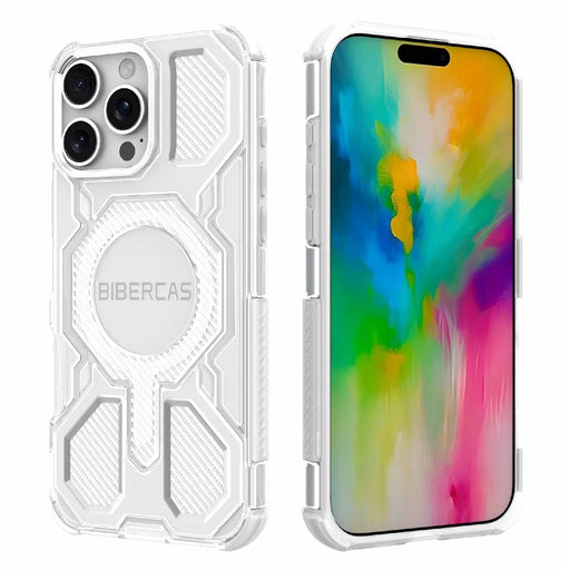 BIBERCAS J-16 Transparent Series For iPhone 16 Pro Max Case Compatible with MagSafe TPU + PC Phone Cover - Transparent - 1