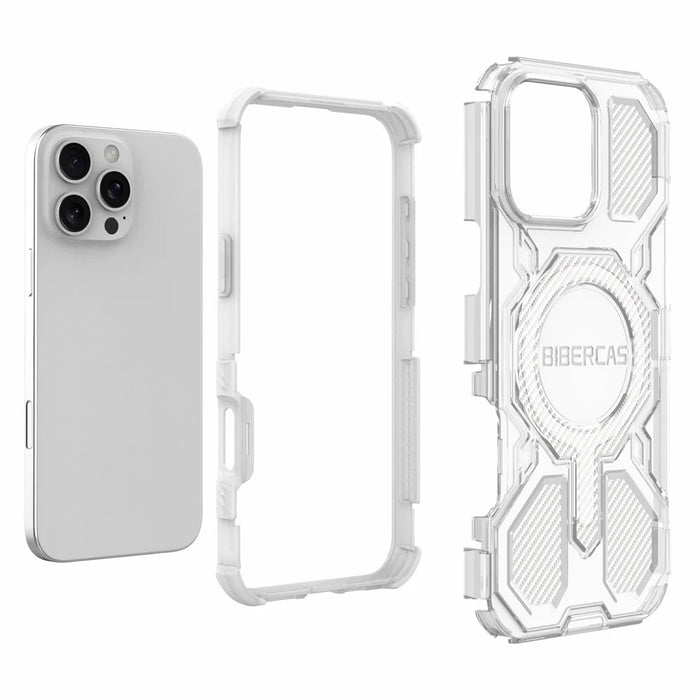 BIBERCAS J-16 Transparent Series For iPhone 16 Pro Max Case Compatible with MagSafe TPU + PC Phone Cover - Transparent - 6