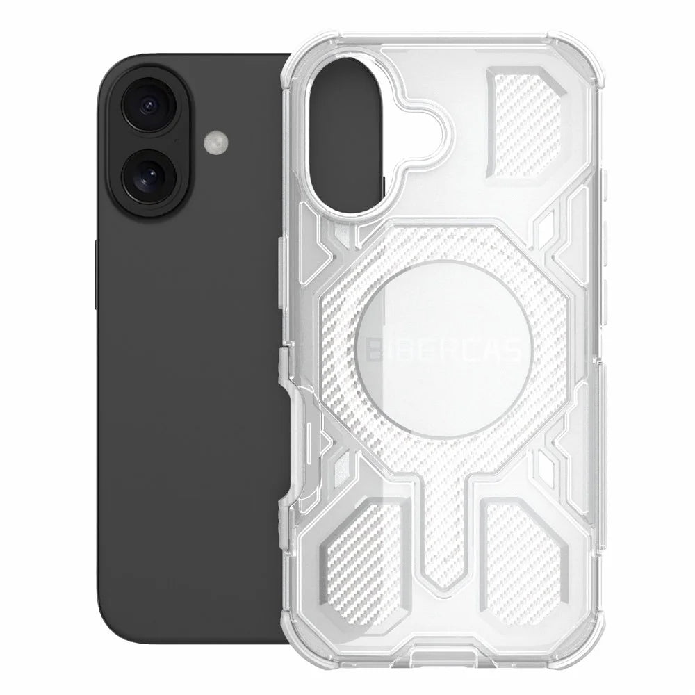 BIBERCAS J-16 Transparent Series For iPhone 16 Case Compatible with MagSafe TPU + PC Phone Cover - Transparent - 2