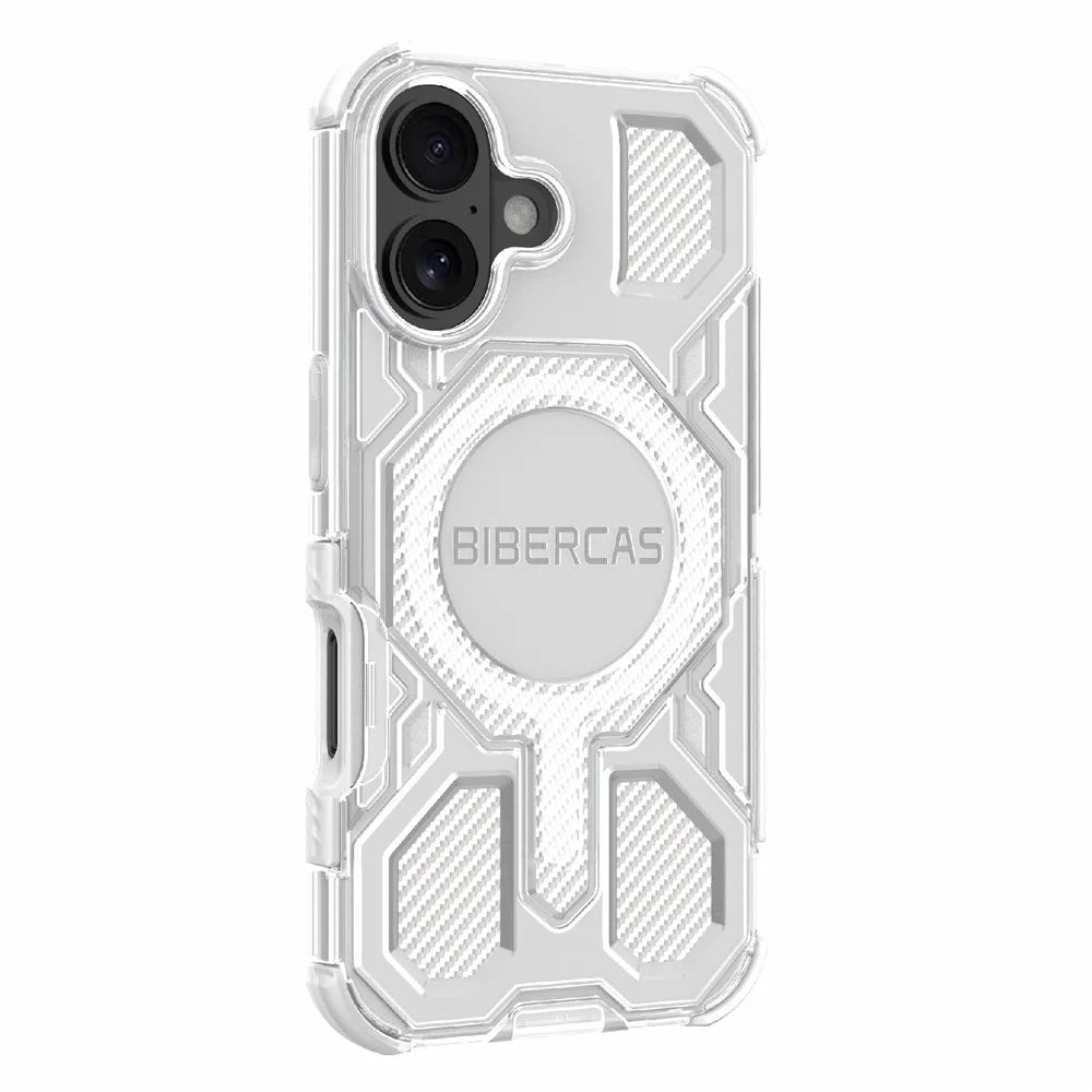 BIBERCAS J-16 Transparent Series For iPhone 16 Case Compatible with MagSafe TPU + PC Phone Cover - Transparent - 3