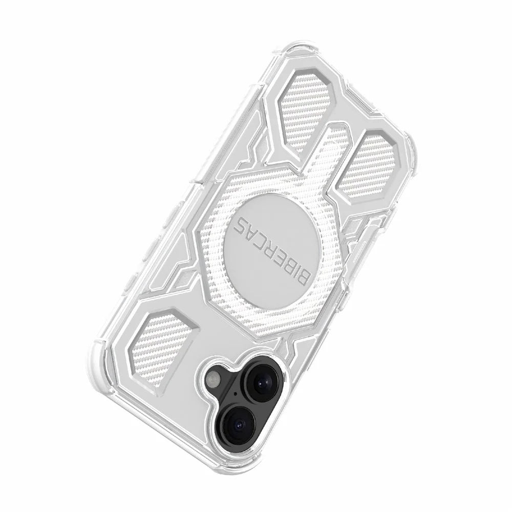 BIBERCAS J-16 Transparent Series For iPhone 16 Case Compatible with MagSafe TPU + PC Phone Cover - Transparent - 5