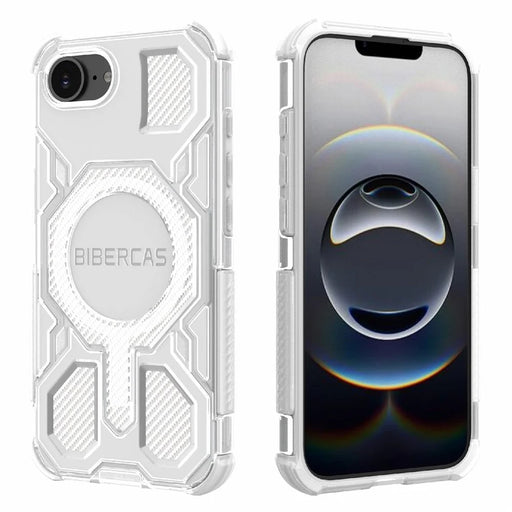 BIBERCAS J-16 Transparent Series For iPhone 17e / 16e Case Compatible with MagSafe TPU + PC Phone Cover - Transparent - 1