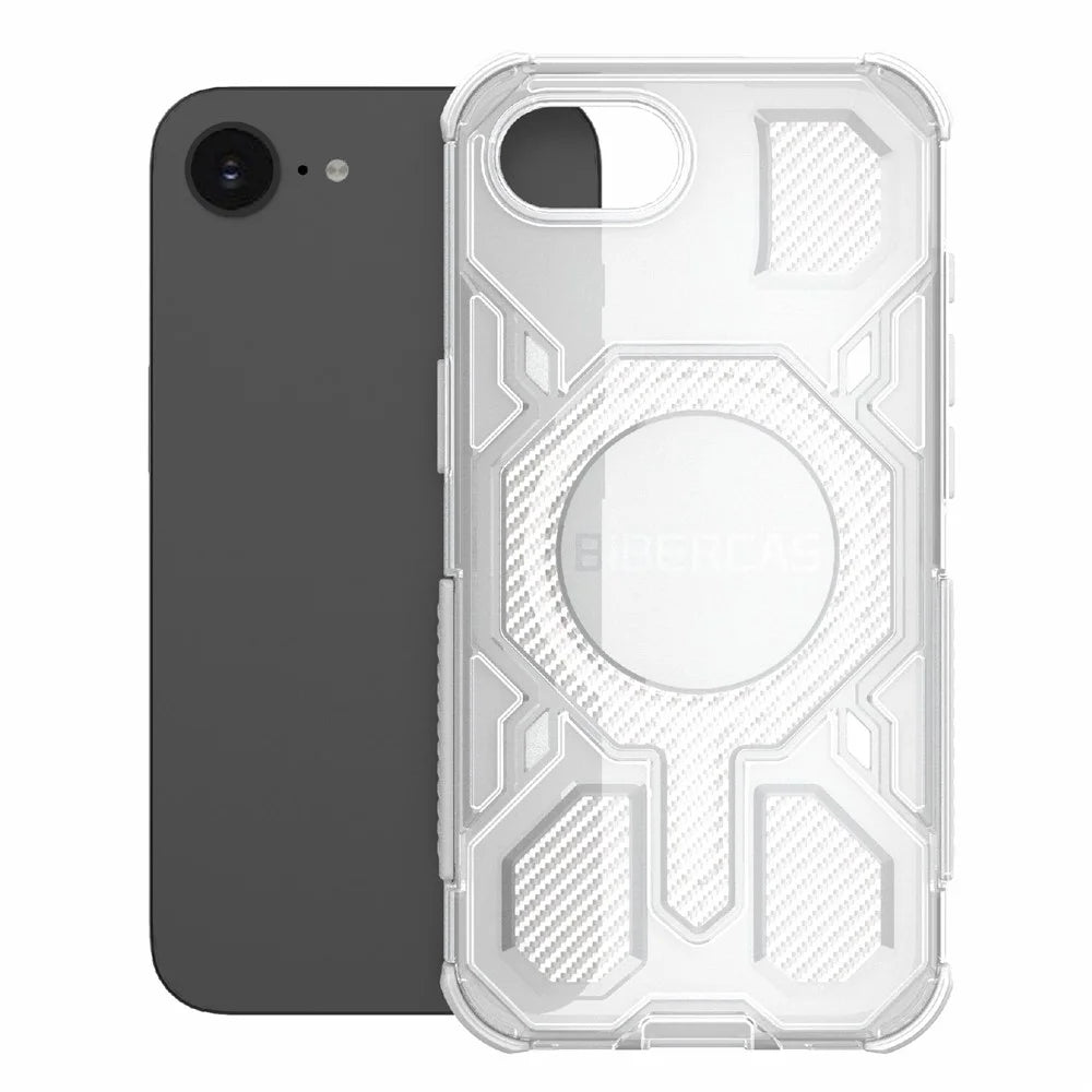 BIBERCAS J-16 Transparent Series For iPhone 17e / 16e Case Compatible with MagSafe TPU + PC Phone Cover - Transparent - 2