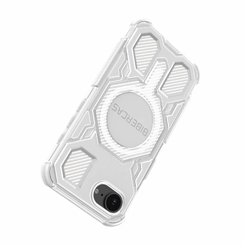 BIBERCAS J-16 Transparent Series For iPhone 17e / 16e Case Compatible with MagSafe TPU + PC Phone Cover - Transparent - 5