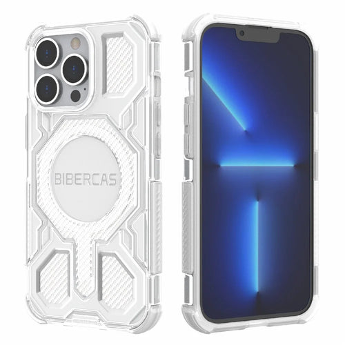 BIBERCAS J-16 Transparent Series For iPhone 13 Pro Case Compatible with MagSafe TPU + PC Phone Cover - Transparent - 1