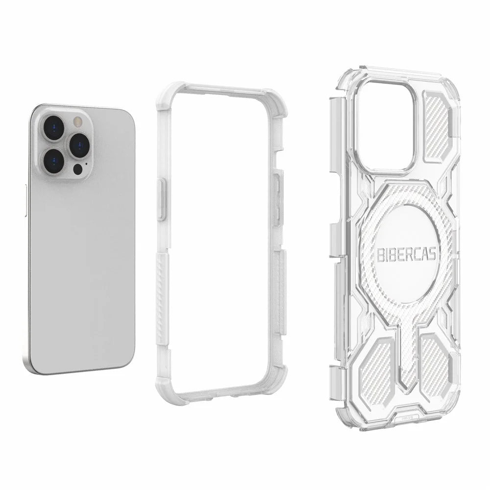 BIBERCAS J-16 Transparent Series For iPhone 13 Pro Case Compatible with MagSafe TPU + PC Phone Cover - Transparent - 6