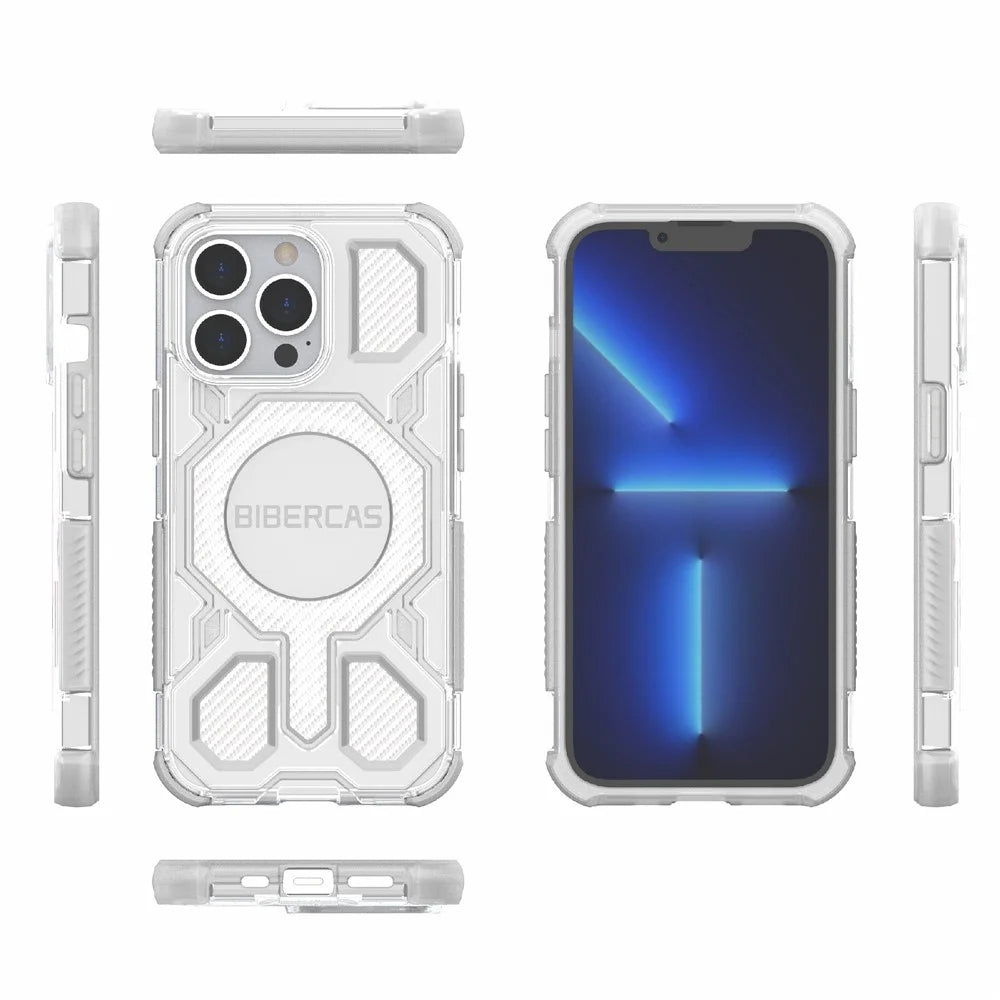 BIBERCAS J-16 Transparent Series For iPhone 13 Pro Case Compatible with MagSafe TPU + PC Phone Cover - Transparent - 7