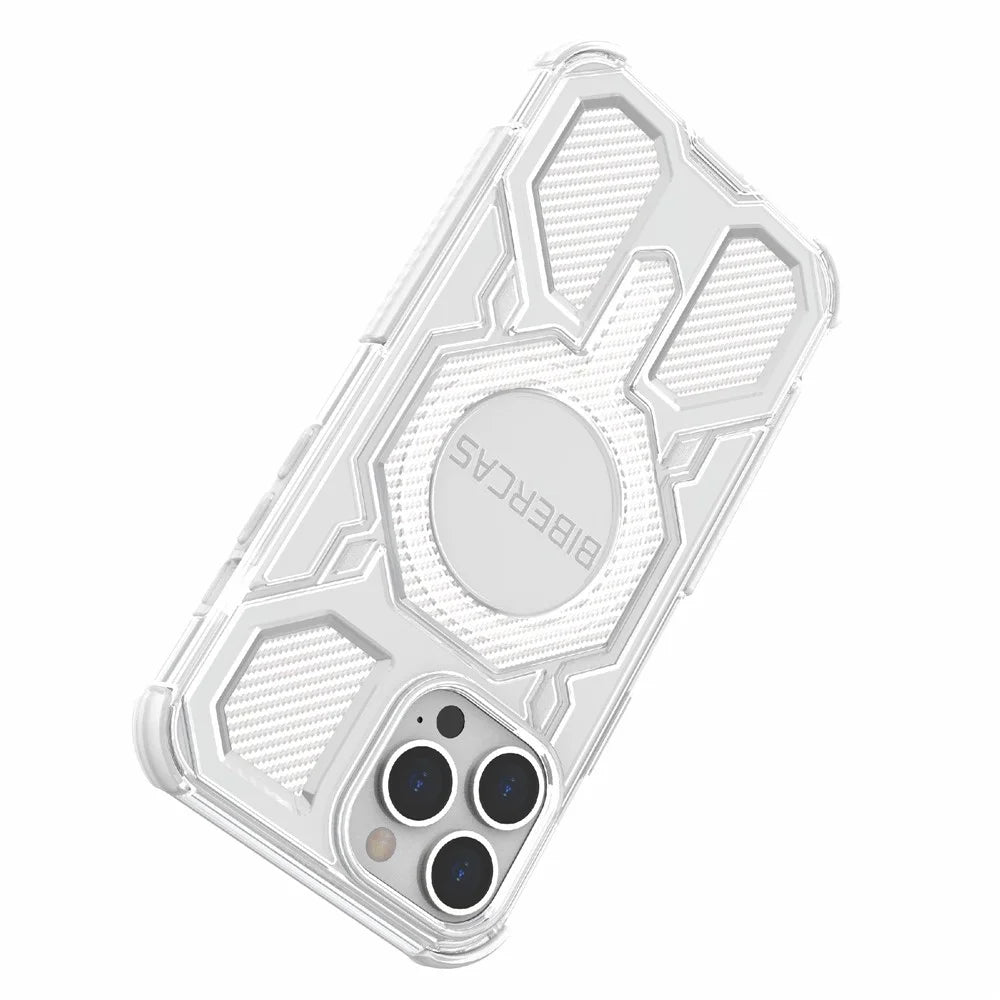 BIBERCAS J-16 Transparent Series For iPhone 13 Pro Max Case Compatible with MagSafe TPU + PC Phone Cover - Transparent - 5