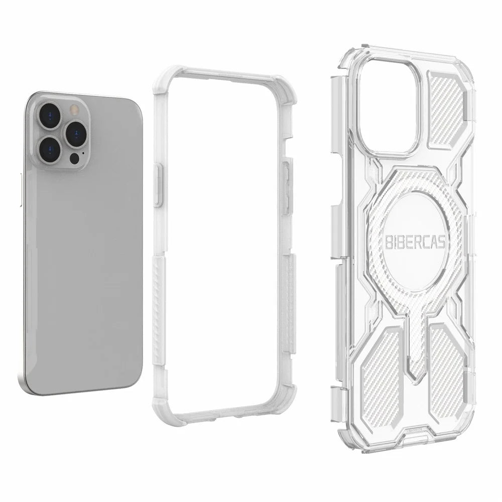 BIBERCAS J-16 Transparent Series For iPhone 13 Pro Max Case Compatible with MagSafe TPU + PC Phone Cover - Transparent - 6