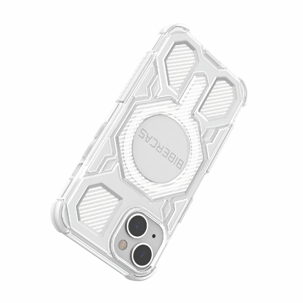 BIBERCAS J-16 Transparent Series For iPhone 14  /  13 Case Compatible with MagSafe TPU + PC Phone Cover - Transparent - 5
