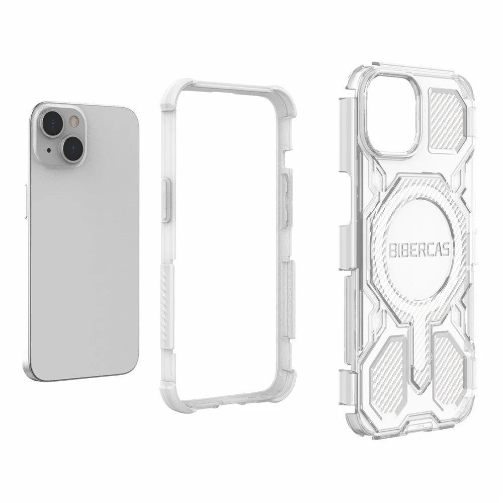 BIBERCAS J-16 Transparent Series For iPhone 14  /  13 Case Compatible with MagSafe TPU + PC Phone Cover - Transparent - 6