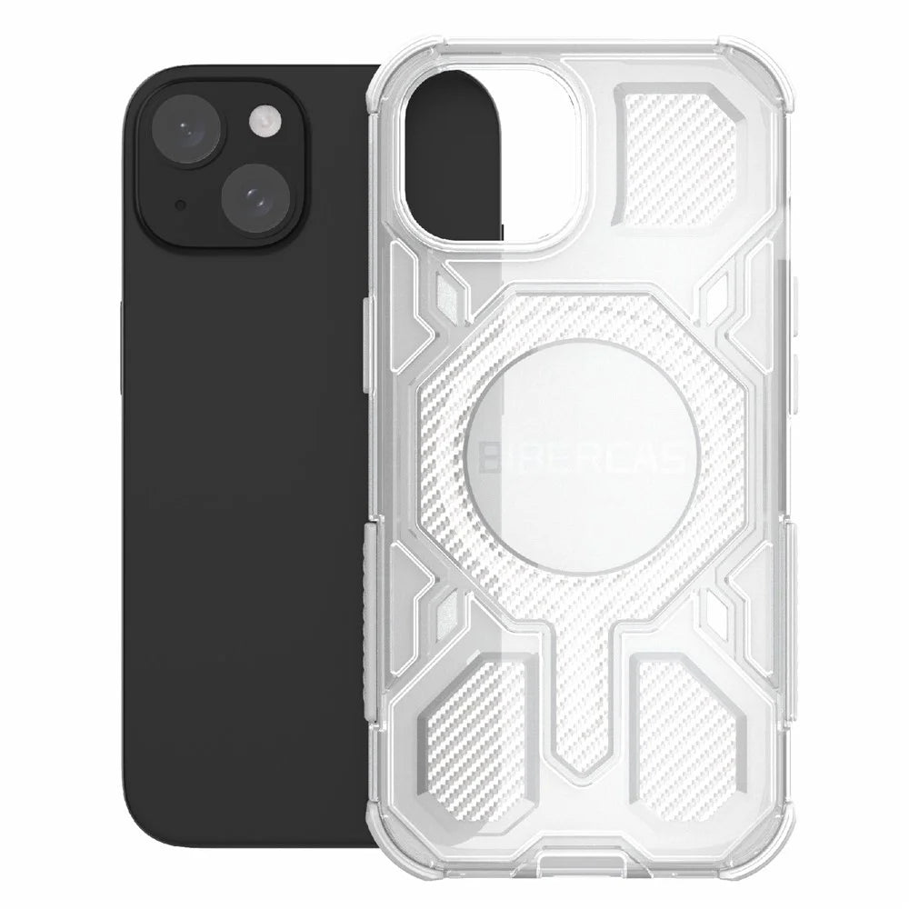 BIBERCAS J-16 Transparent Series For iPhone 15 Case Compatible with MagSafe TPU + PC Phone Cover - Transparent - 2