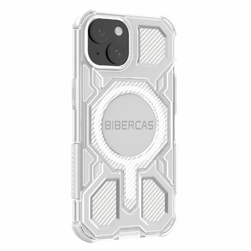 BIBERCAS J-16 Transparent Series For iPhone 15 Case Compatible with MagSafe TPU + PC Phone Cover - Transparent - 3