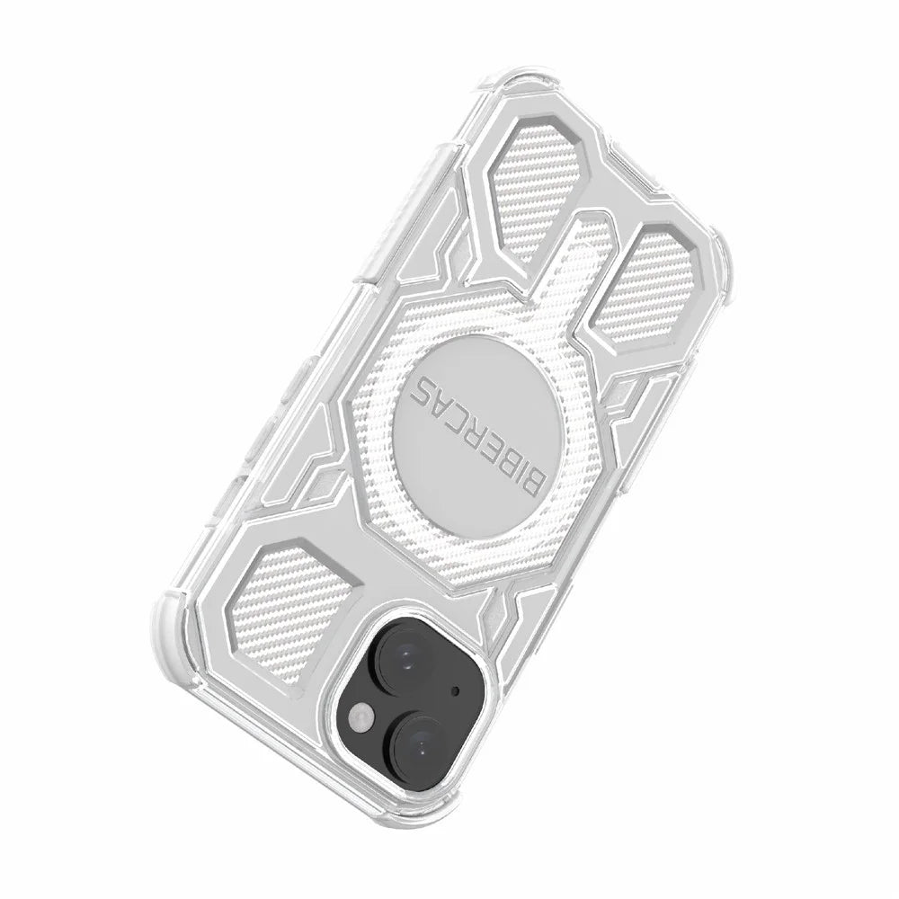 BIBERCAS J-16 Transparent Series For iPhone 15 Case Compatible with MagSafe TPU + PC Phone Cover - Transparent - 5