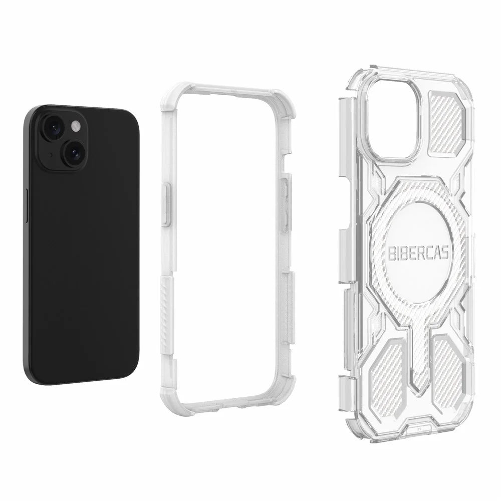 BIBERCAS J-16 Transparent Series For iPhone 15 Case Compatible with MagSafe TPU + PC Phone Cover - Transparent - 6