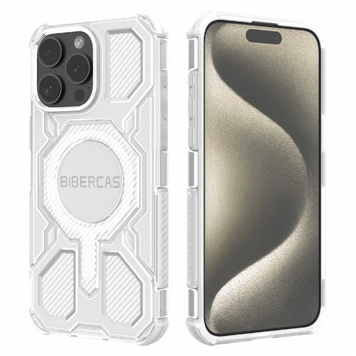BIBERCAS J-16 Transparent Series For iPhone 15 Pro Max Case Compatible with MagSafe TPU + PC Phone Cover - Transparent - 1