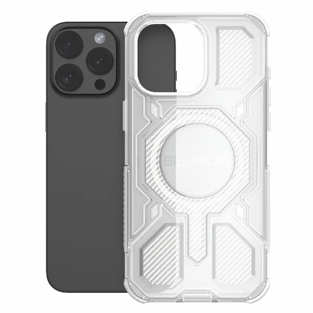 BIBERCAS J-16 Transparent Series For iPhone 15 Pro Max Case Compatible with MagSafe TPU + PC Phone Cover - Transparent - 2