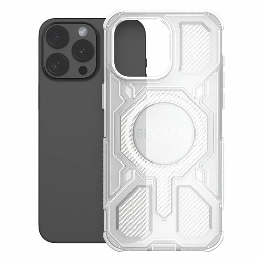 BIBERCAS J-16 Transparent Series For iPhone 15 Pro Max Case Compatible with MagSafe TPU + PC Phone Cover - Transparent - 2