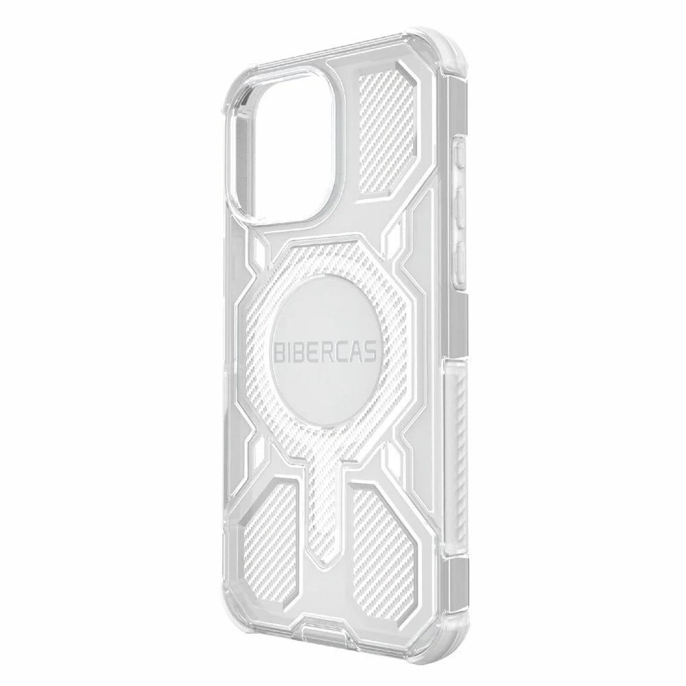 BIBERCAS J-16 Transparent Series For iPhone 15 Pro Max Case Compatible with MagSafe TPU + PC Phone Cover - Transparent - 4