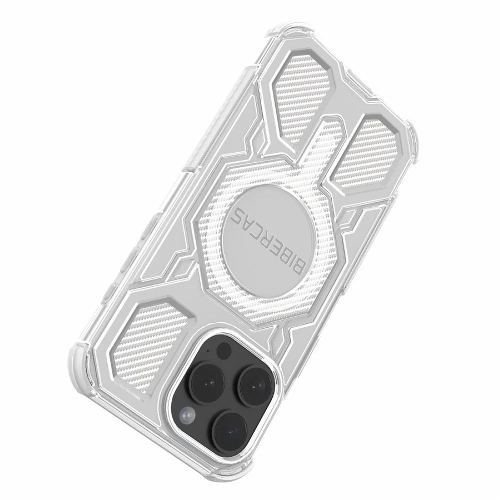 BIBERCAS J-16 Transparent Series For iPhone 15 Pro Max Case Compatible with MagSafe TPU + PC Phone Cover - Transparent - 5
