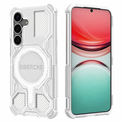 BIBERCAS J-16 Transparent Series For Samsung Galaxy S25 Magnetic Case TPU + PC Phone Cover - Transparent - 1